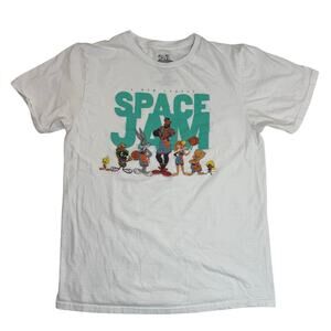 Space Jam A New Legacy Men’s Small White T-Shirt Looney Tunes Graphic Tee